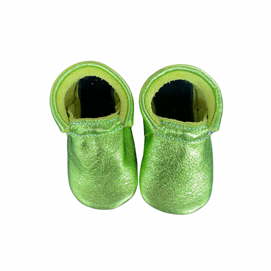 Soft Sole Leather Moccasins Tinsel Green