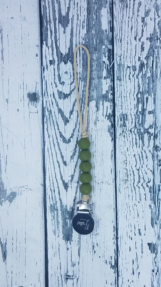 Bexley - Olive drab Pacifier Clip