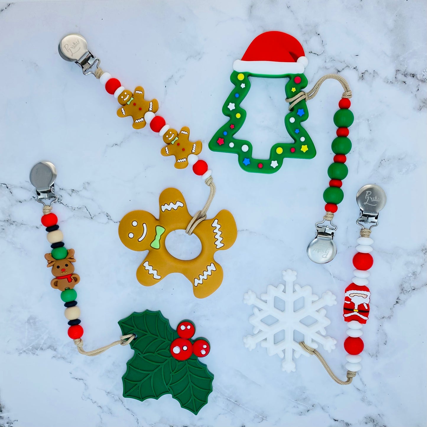 Gingerbread Man Pacifier Clip