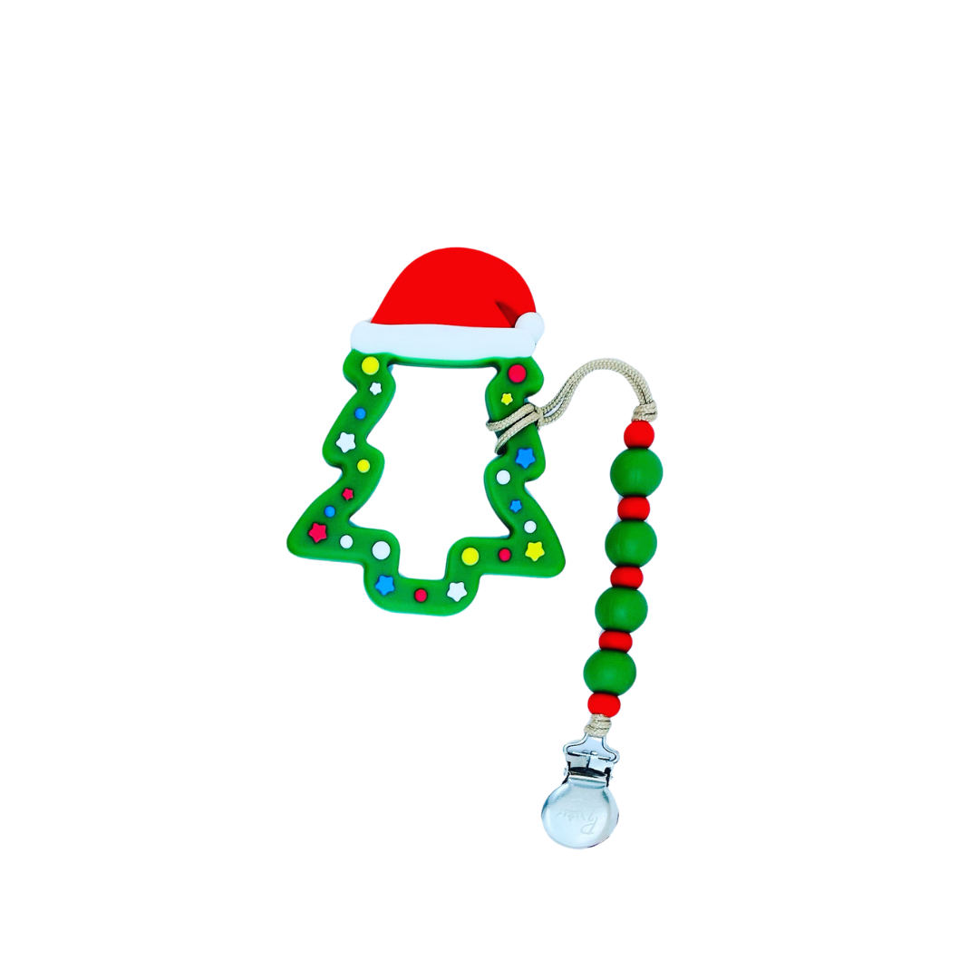 Christmas Red and Green Pacifier Clip